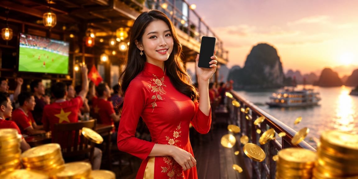 Thiếu nữ mặc áo dài truyền thống giữa khung cảnh Đà Lạt lãng mạn, đại diện cho trải nghiệm ưu đãi VIP của người chơi tại vùng cao nguyên